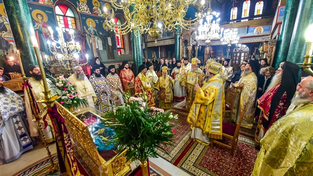 (Δελτίο Τύπου) Αρχιερατικό Συλλείτουργο επί τη Ιερά Μνήμη της Αγ. Μεγαλοπαρθενομάρτυρος Κυρράνης της Οσσαίας