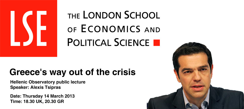 Live from LSE | Alexis Tsipras | Greece's way out of the crisis