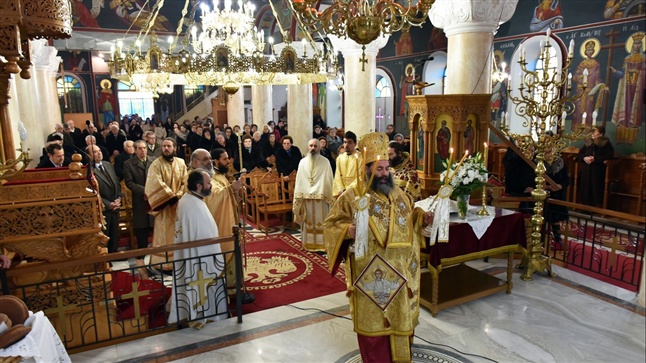 (Δελτίο Τύπου) Αρχιερατική Θεία Λειτουργία εις τον Ιερό Ναό Κοιμήσεως της Θεοτόκου - Δρυμού