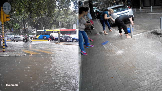Floods in the center of Thessaloniki