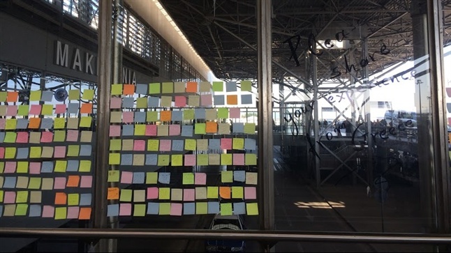 Wall full of experiences to post it at the airport of Thessaloniki