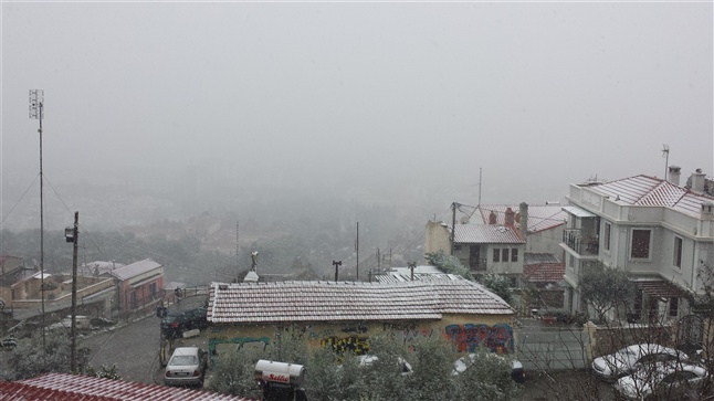 Το πρώτο χιόνι φέτος στο κέντρο της Θεσσαλονίκης