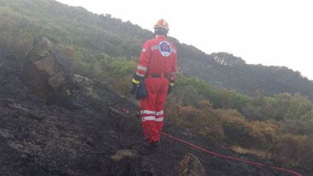 The Greek Rescue Team at the fire in Halkidiki
