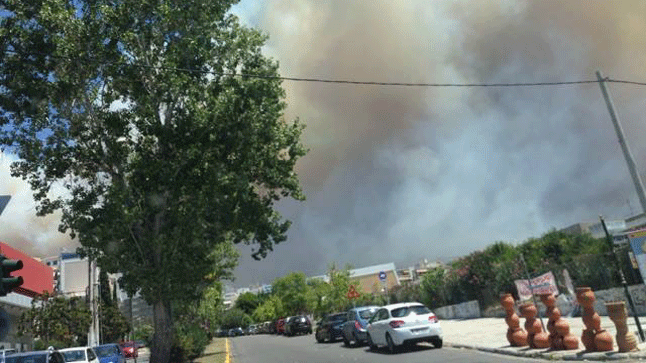 Great fire on Hymettus