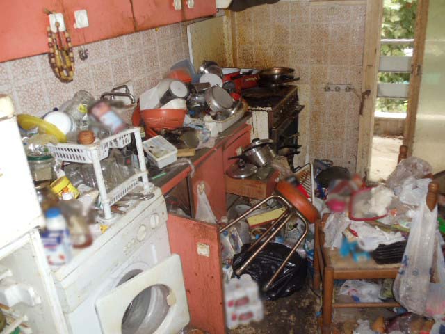 A 56 year-old-man has turned his apartment into landfill