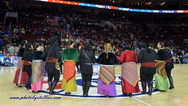 Pontian Dances at halftime of the match Sixers-New York Knicks