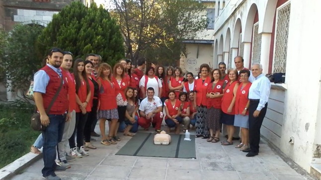Training volunteers of the Hellenic Red Cross