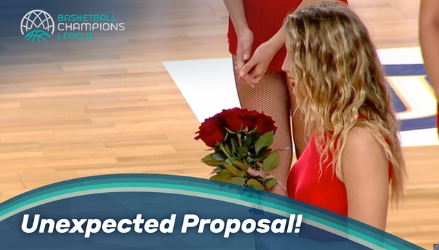 Marriage proposal at Basketball Champions League game!