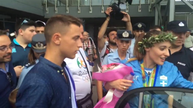 Highlights of Anna Korakaki's arrival at Makedonia Airport