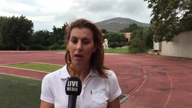 H Voula Kozompoli, medalist in water polo in Athens, President...