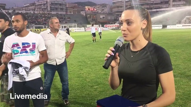 Anna Korakaki and Kostas Douvalidis were awarded by the football...