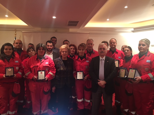 The President of the Greek Red Cross awarded the Volunteer Samaritans...