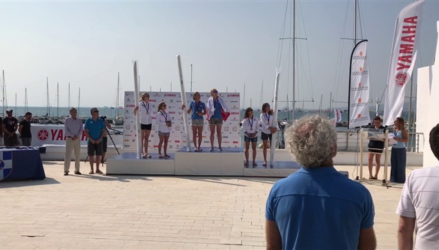 470 World, Thessaloniki. Gold Medals Ceremony. Women, Men.