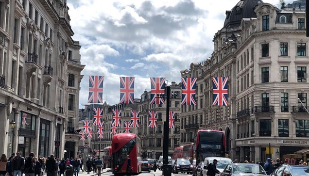 British flags fly at f...