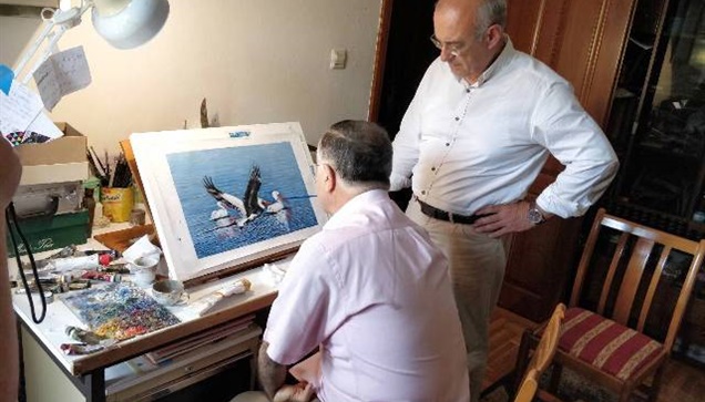 Mε τον ζωγράφο Τριαντάφυλλο Ηλιάδη συναντήθηκε ο κ. Δημήτρης...