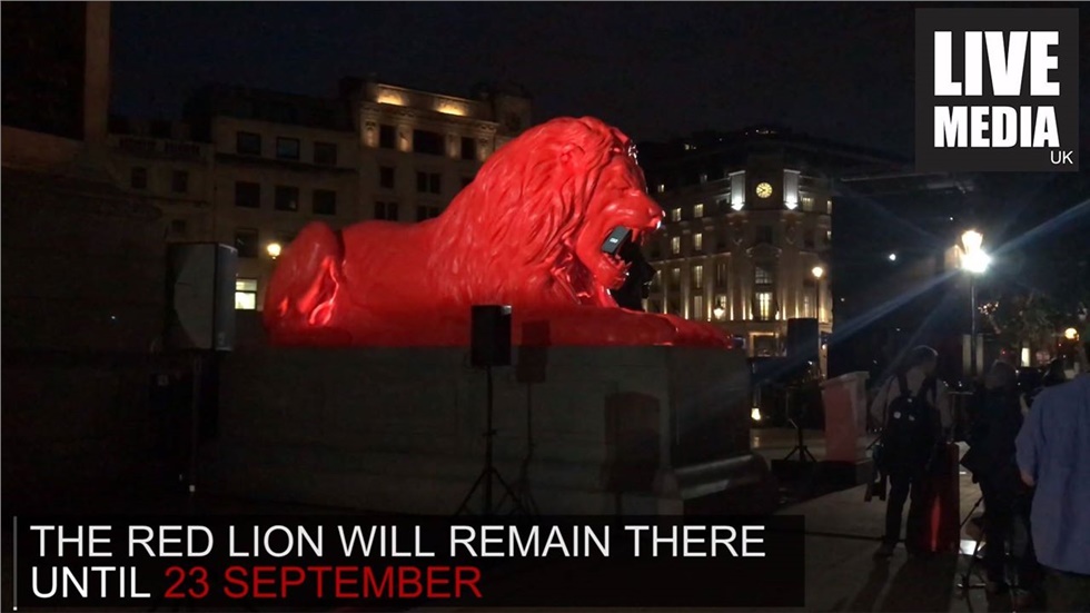 A red lion in Trafalgar Square
