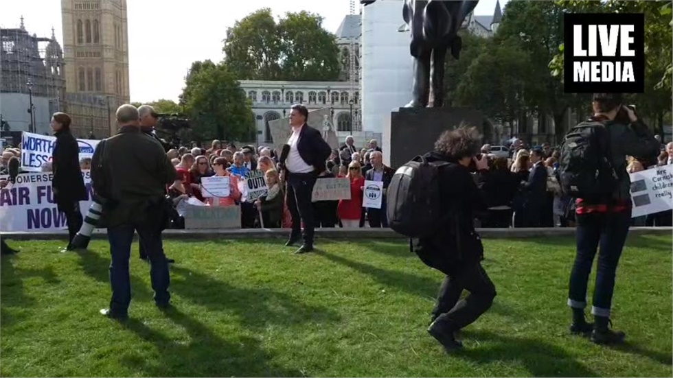 Live from central London, where Headteachers are marching over...