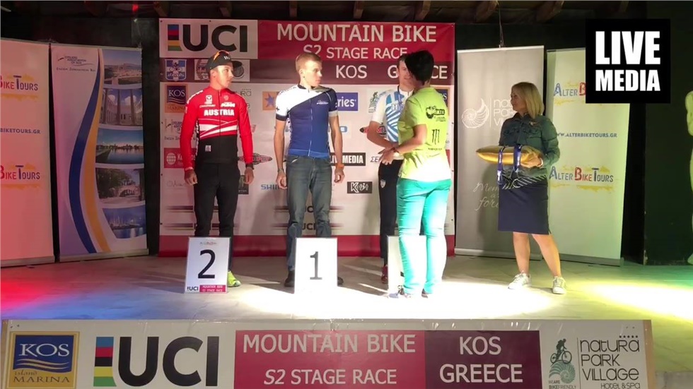 The awards ceremony of KOS ISLAND MTB 2018UCI XCS Stage Race...