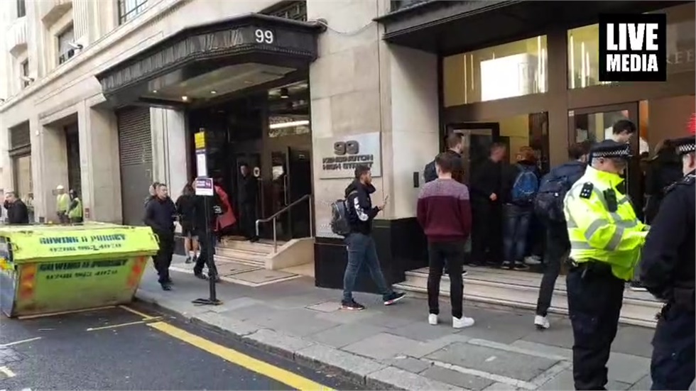 Police has stormed Sony's London HQ, where two people are believed...