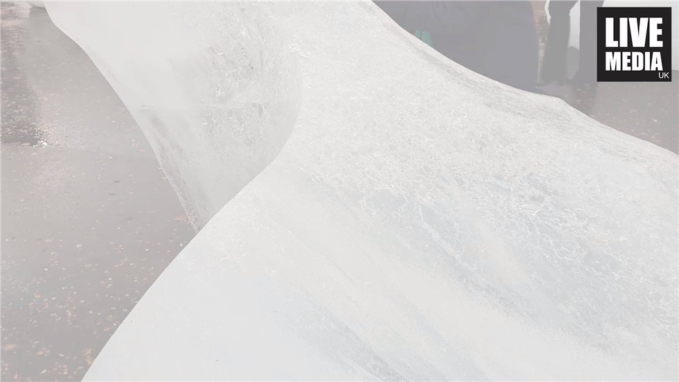 Thirty ice blocks that were shipped from Greenland have been...