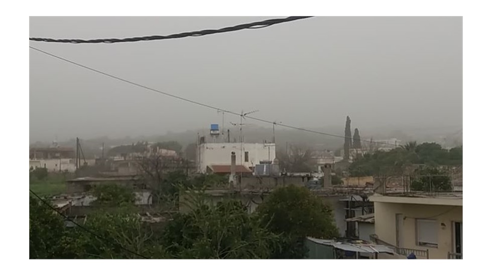 Αποπνικτική η ατμόσφαιρα στην Κρήτη λόγω της αφρικανικής σκόνης...