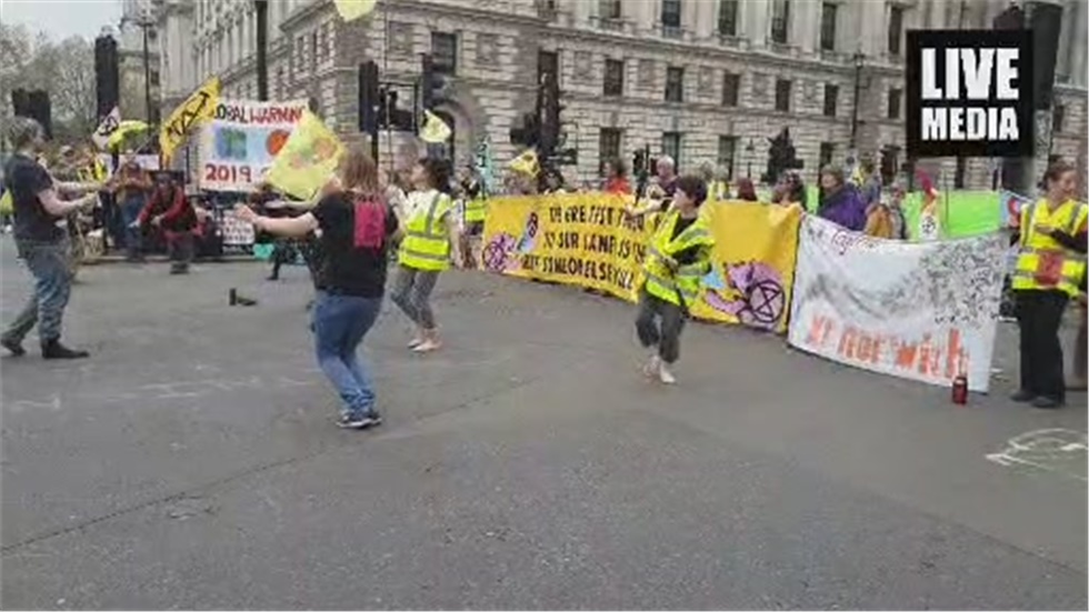 Another day of demonstrations against climate change in central...