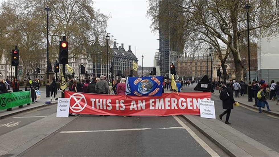Hundreds of people have blocked several roads in central London,...