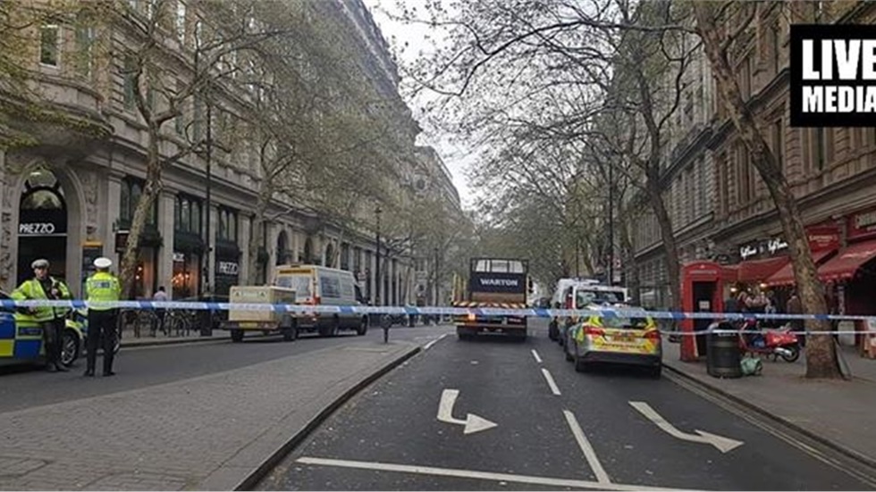 Now - Northumberland Avenue opposite Trafalgar Square is closed...