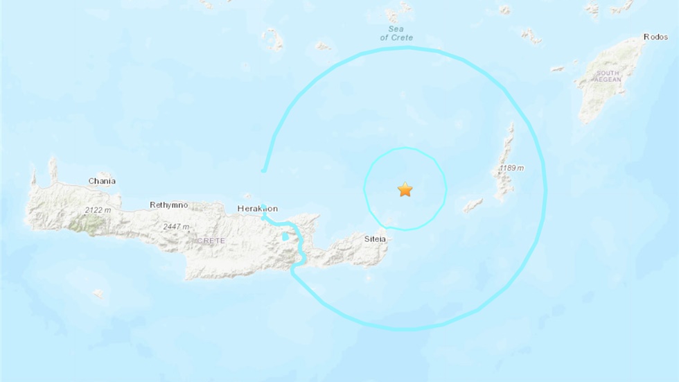 Ισχυρή σεισμική δόνηση στα ανοικτά της ανατολικής Κρήτης