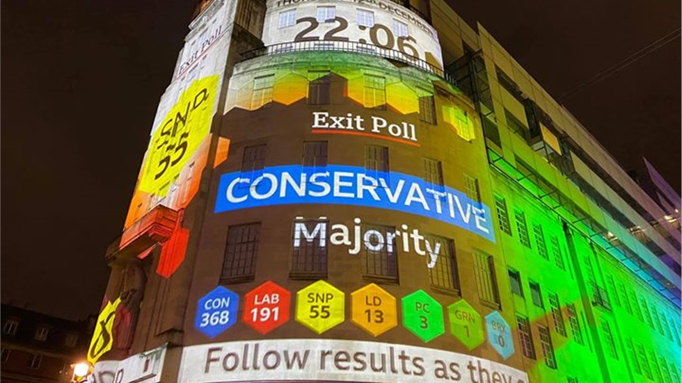 Οι έδρες για το κάθε κόμμα με βάση το Exit Poll  Συντηρητικό...