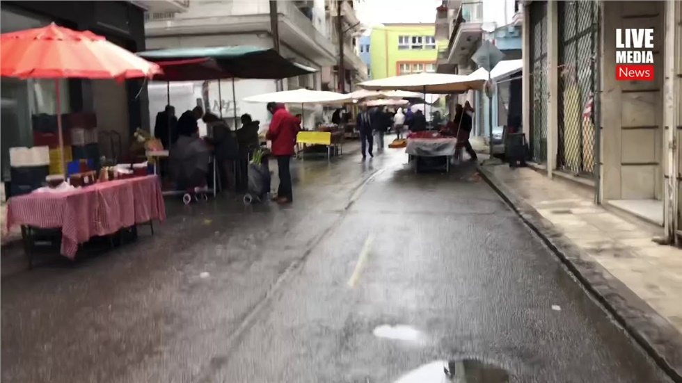 Χωρίς συνωστισμό  οι πάγκοι στις Λαϊκές αγορές.  Πρώτη μέρα ...