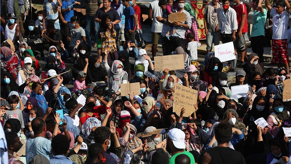 Μυτιλήνη: Διαδηλώσεις προσφύγων και μεταναστών	