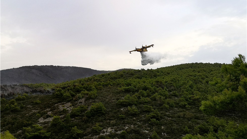 Ζάκυνθος: Μάχη με τις φλόγες πάνω από το Ναυάγιο