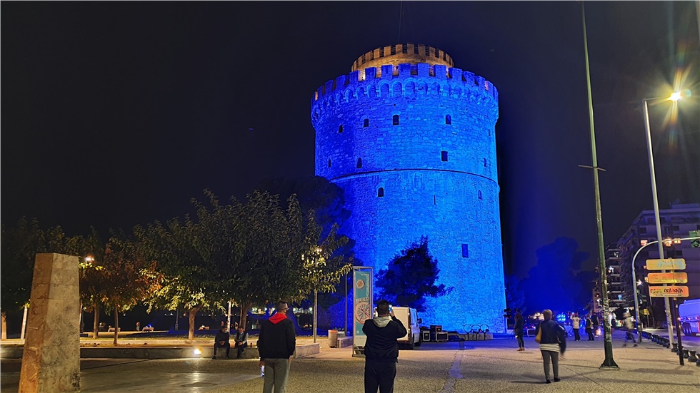 Φωταγώγηση του Λευκού Πύργου για την Παγκόσμια Ημέρα Διαβήτη