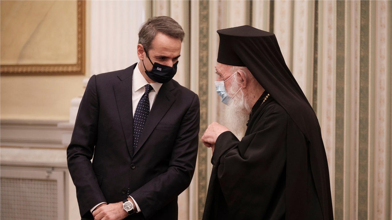Συνάντηση του πρωθυπουργού με τον Αρχιεπίσκοπο μετά την ορκωμοσία...