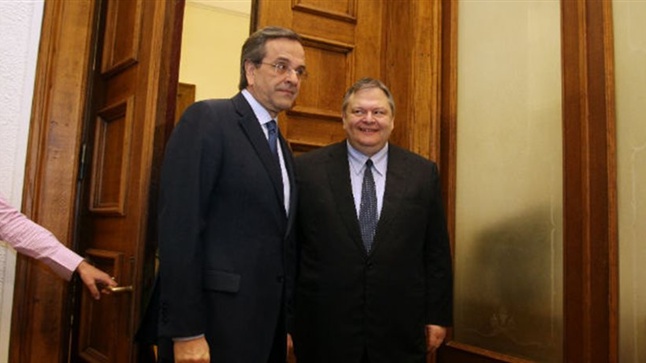 Samaras and Venizelos think the way of sharing the money to the...