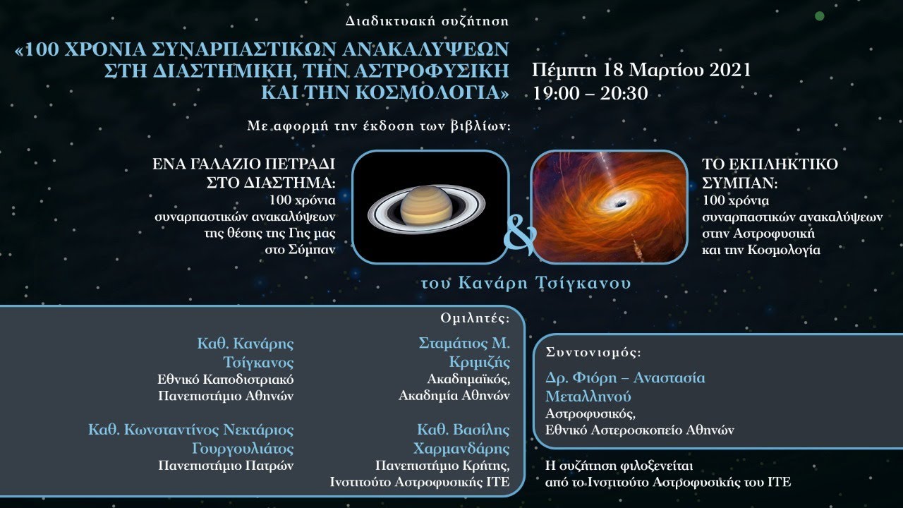 100 χρόνια ανακαλύψεων στην Αστροφυσική και την Κοσμολογία  -Τι...
