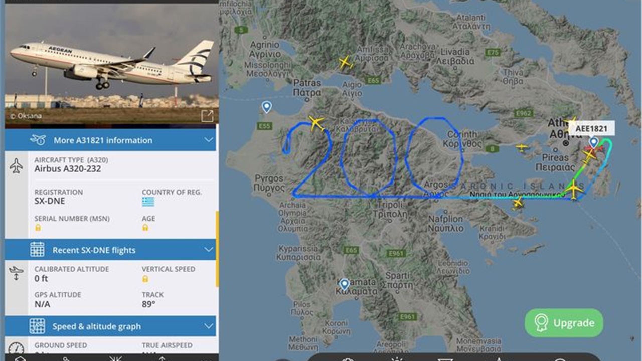 ➡Αεροσκάφος της Aegean Airlines πέταξε πάνω από την Πελοπόννησο,...