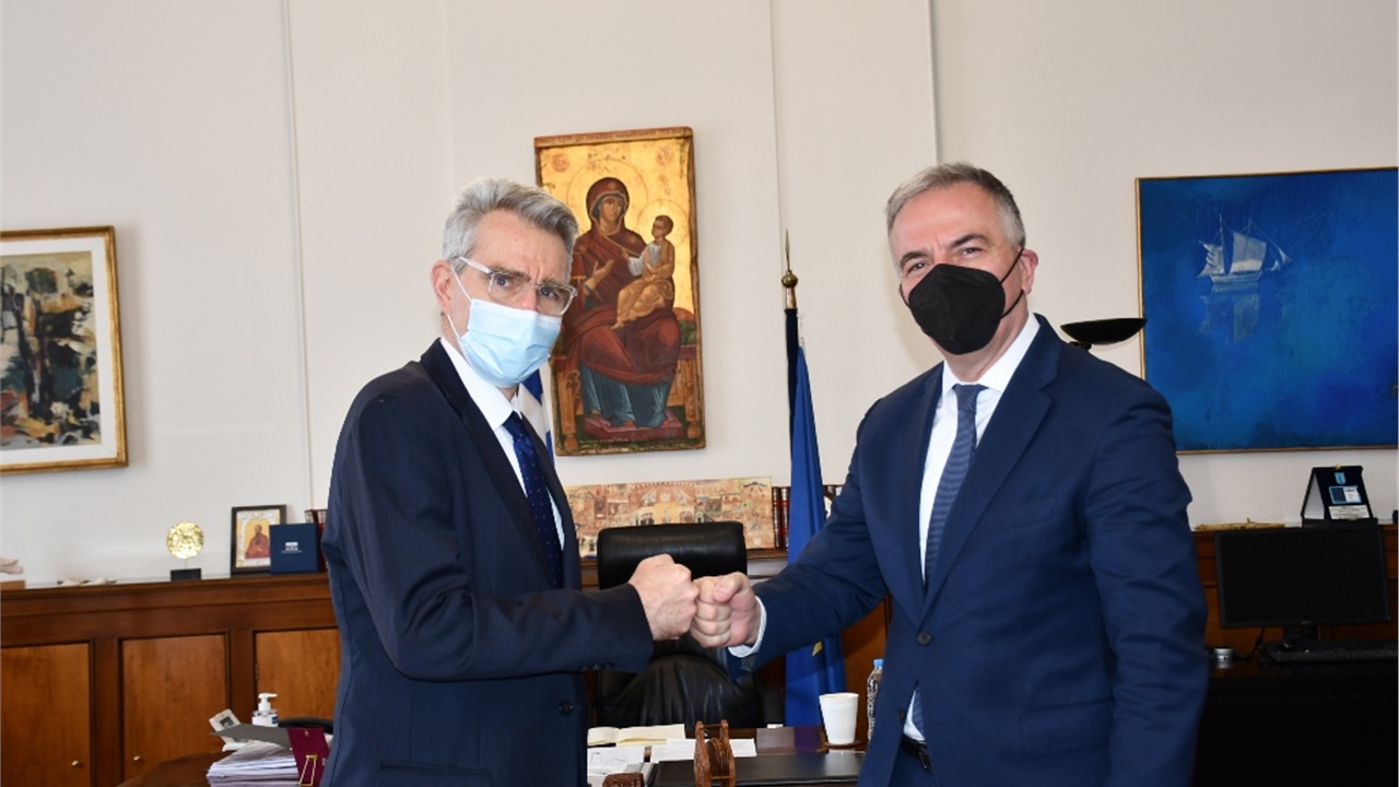 Συνάντηση Σταύρου Καλαφάτη και Τζέφρι Πάιατ στη Θεσσαλονίκη