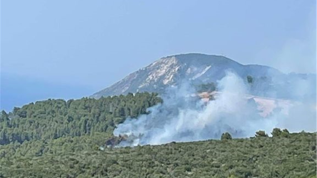 Φωτιά στο δάσος πάνω από το Πόρτο Κατσίκι Λευκάδα και πως φαίνεται...