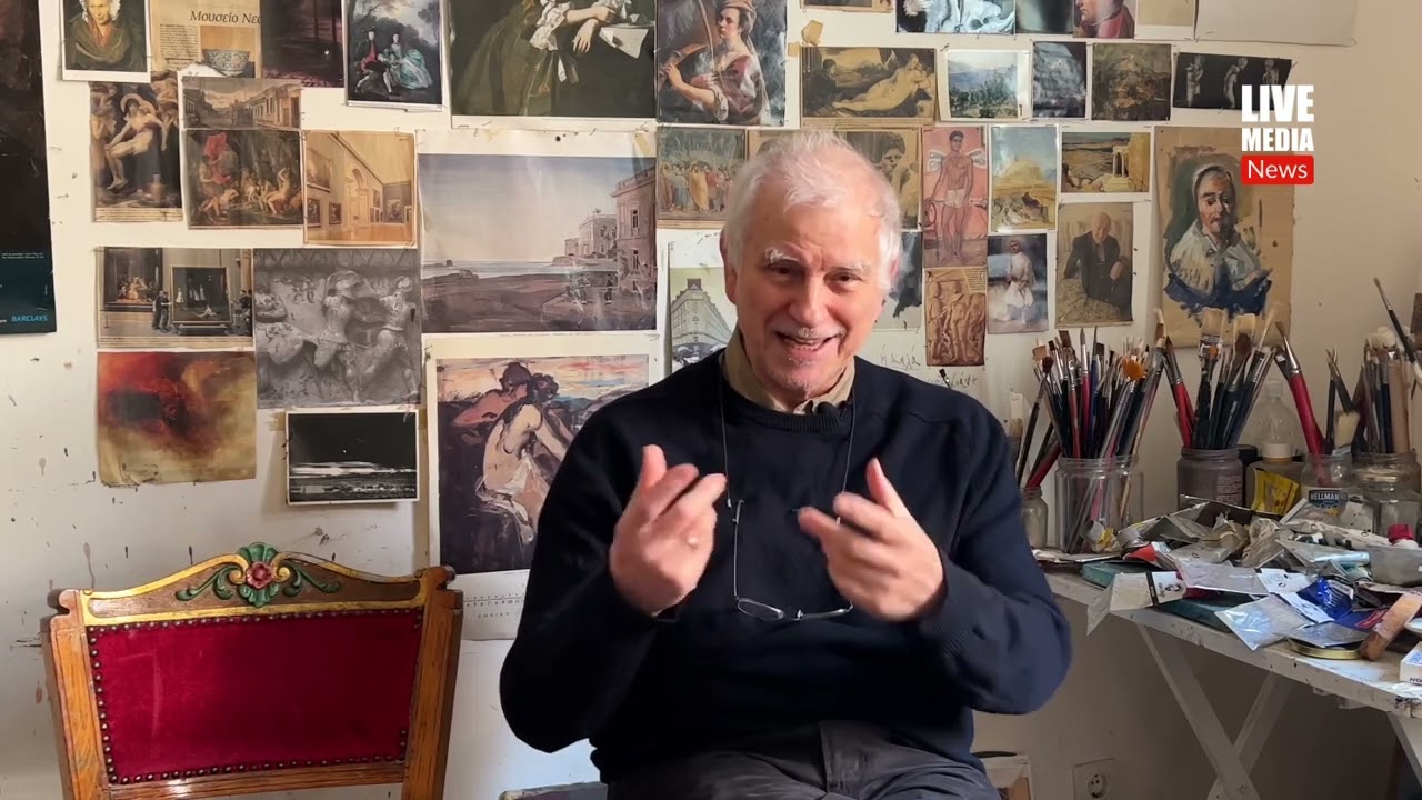 Στο εργαστήριο ζωγραφικής του Στέφανου Δασκαλάκη