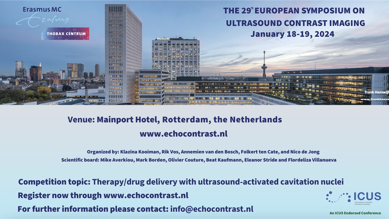 The 29th European Symposium on Ultrasound Contrast Imaging