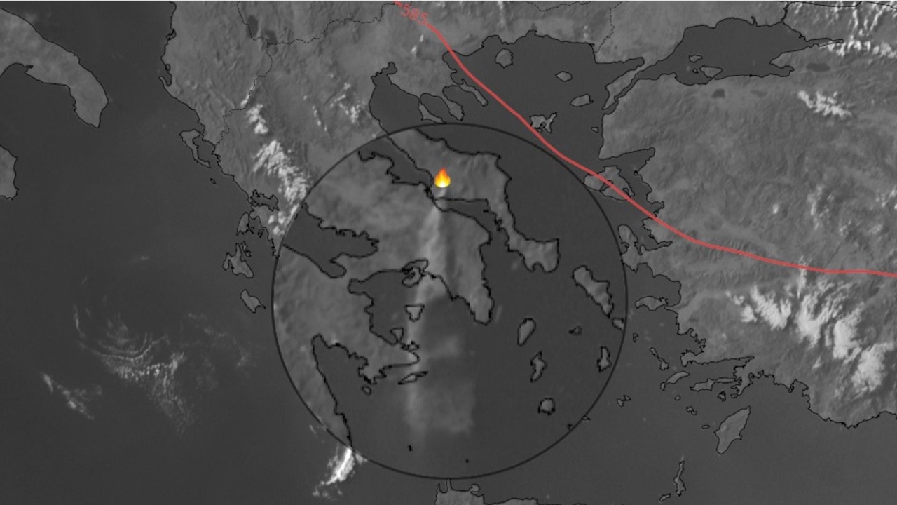 Εύβοια: Δορυφορικές εικόνες της τεράστιας πυρκαγιάς - Απόσταση...