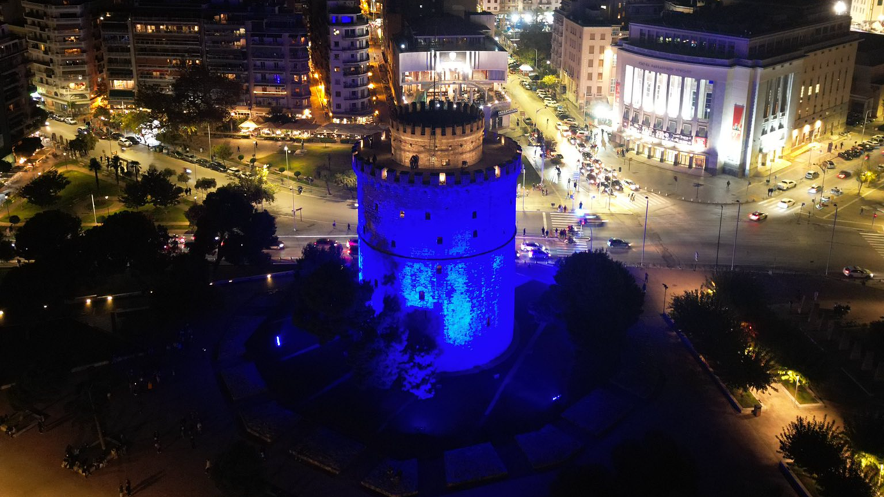 Ο Λευκός Πύργος «ντύθηκε» στα μπλε για την Παγκόσμια Ημέρα Διαβήτη