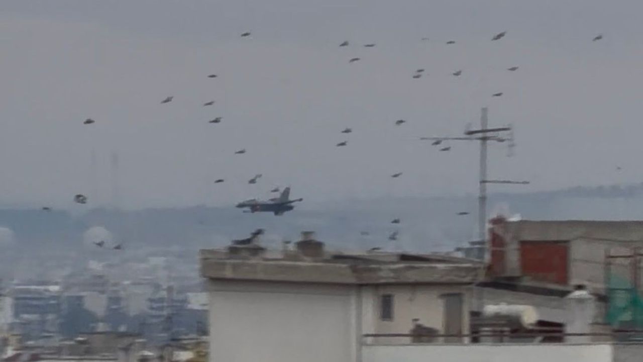 Υπερβολικά ξυστά στις πολυκατοικίες φέτος η πρόβα του F16 στη Θεσσαλονίκη.