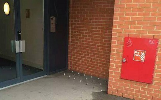They put nails on the sidewalk to avoid sleeping homeless