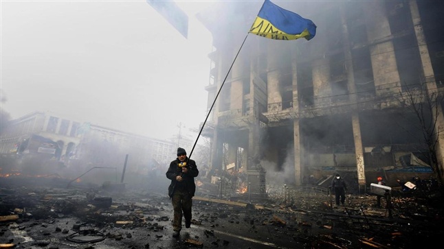 Pro-Kiev and pro-Moscow protesters have scuffled in Ukraine's...